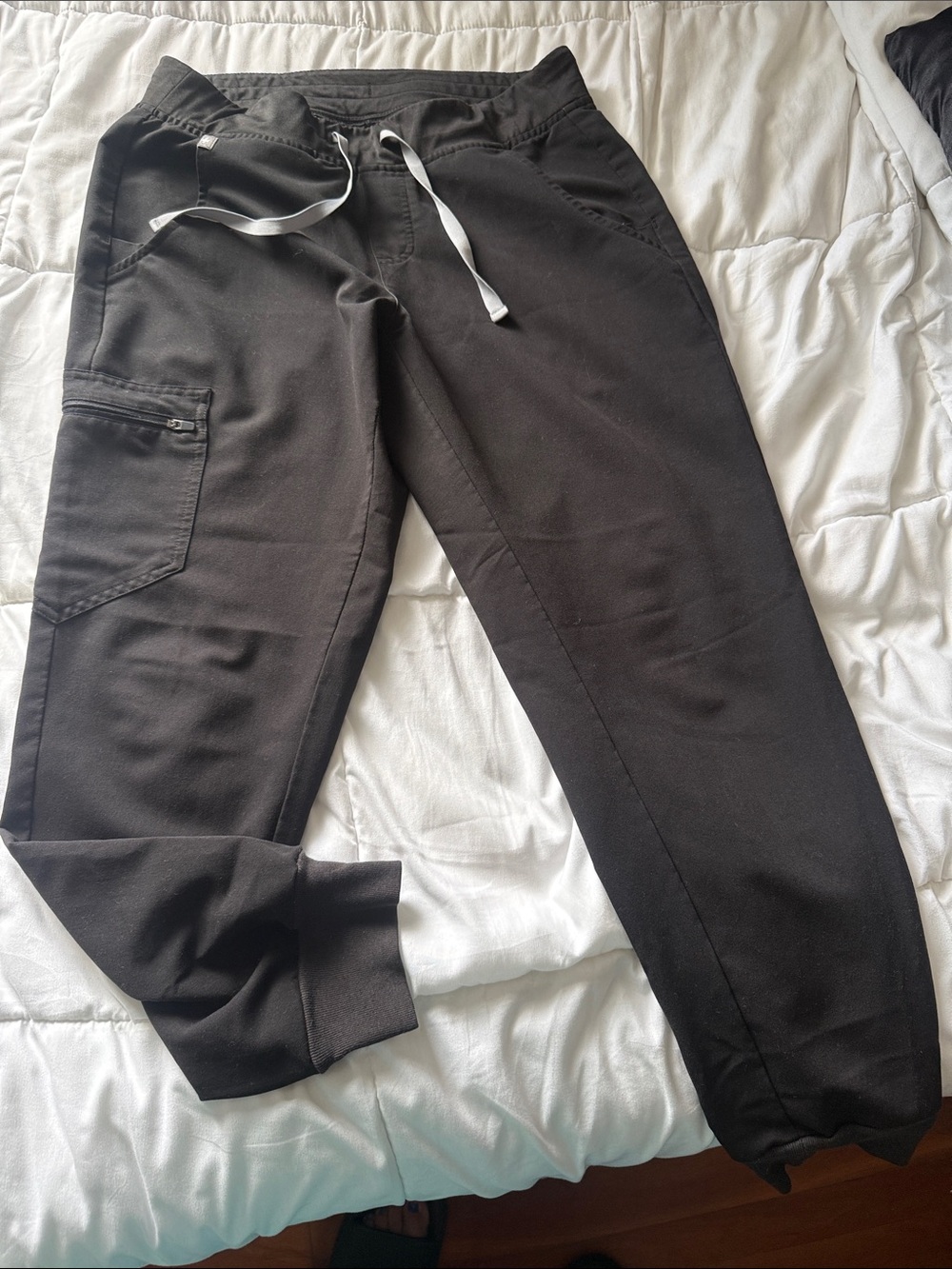 Nwot Womens Black Jogger scrub Pants with Drawstring